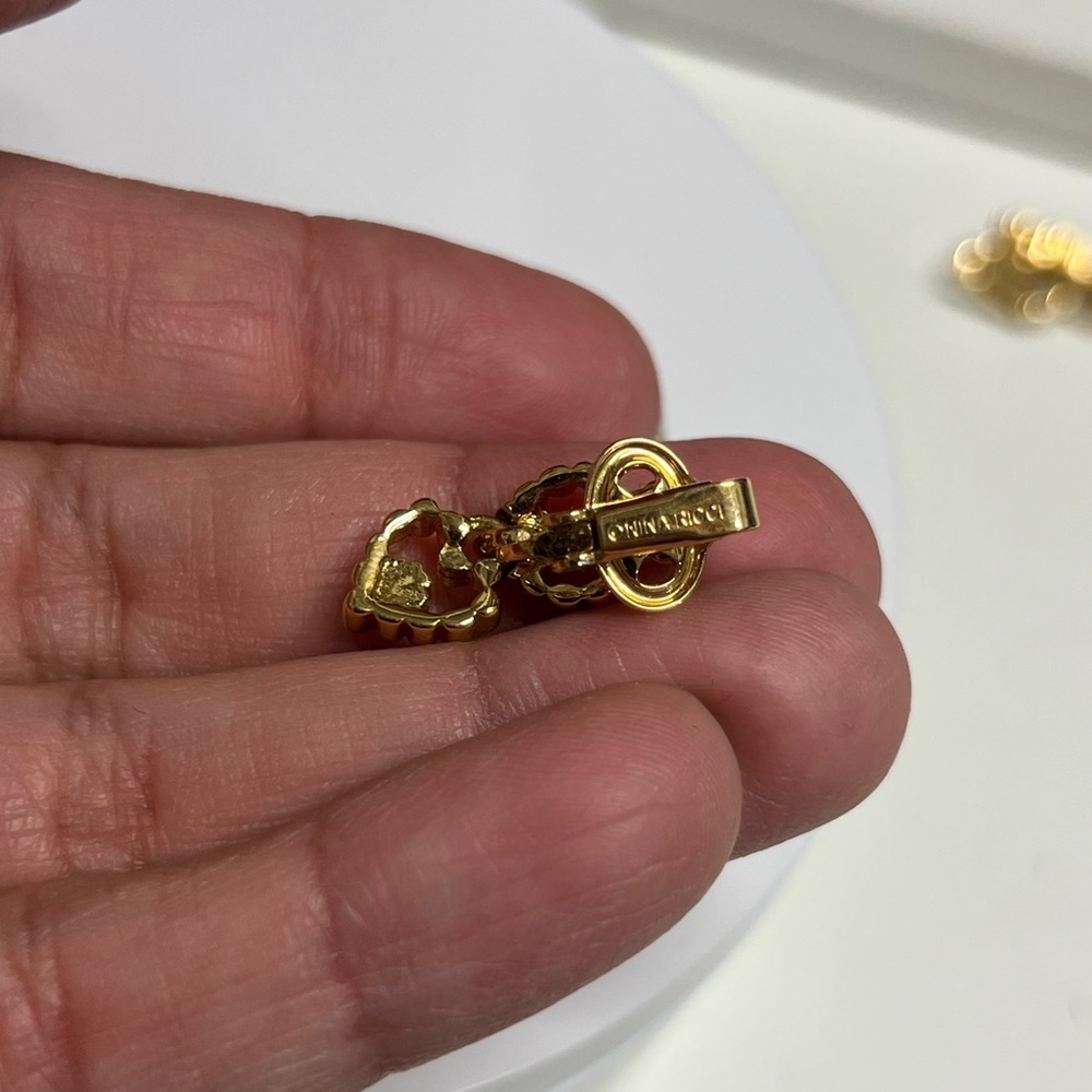 🔥 NINA RICCI Gold Drop Earrings - Picture 3 of 3